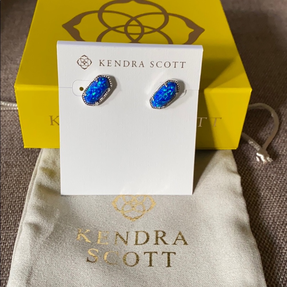 Kendra Scott blue and silver earrings